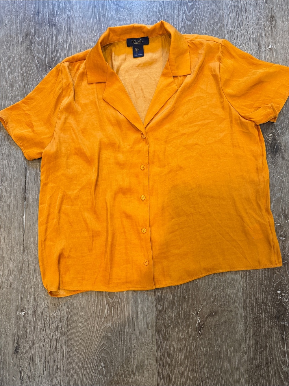 NIC+ZOE Bright Orange Short Sleeve Button-Front Camp Shirt